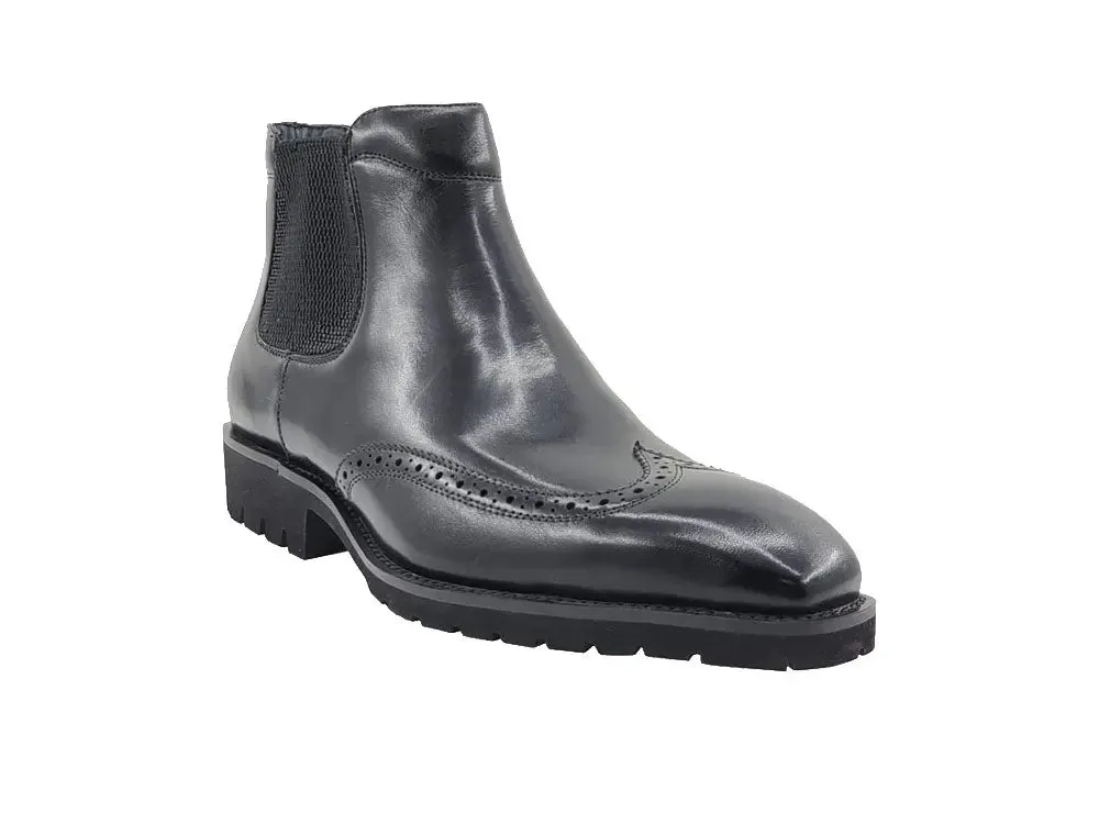 Lug Sole Chelsea Boot with Wingtip Toe weekend edge