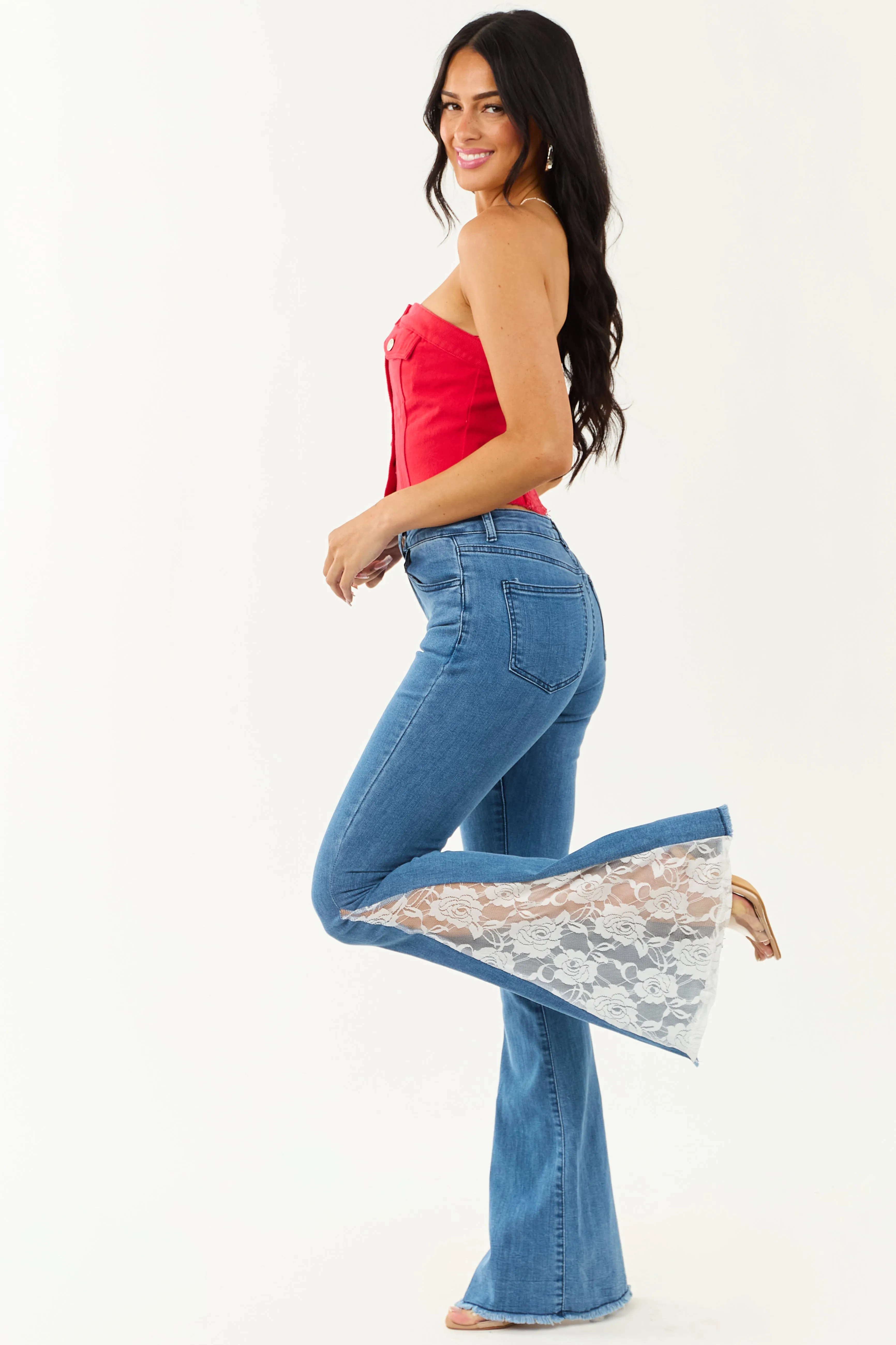 5/29/2025,ALL_PRODUCTS,back-in-stock:true,filter-color:Blue,filter-fabric:Cotton,filter-fabric:Denim,filter-fabric:Lace,filter-inseam:35",filter-rise:High Rise,filter-season:Summer,filter-style:Flare,filter-wash:Medium Wash,gpc:Bottoms,pc:Jeans,Reg-Pr