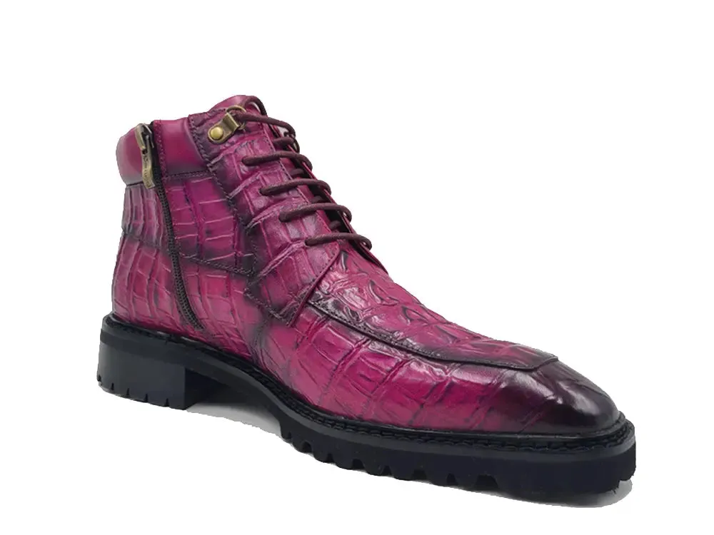 Men's Lace-up Boots Alligator Embossed dust guard