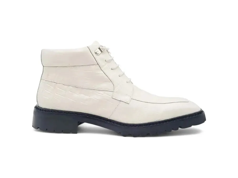 Men's Lace-up Boots Alligator Embossed dust guard