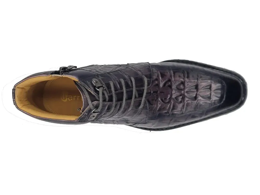 Men's Lace-up Boots Alligator Embossed dust guard