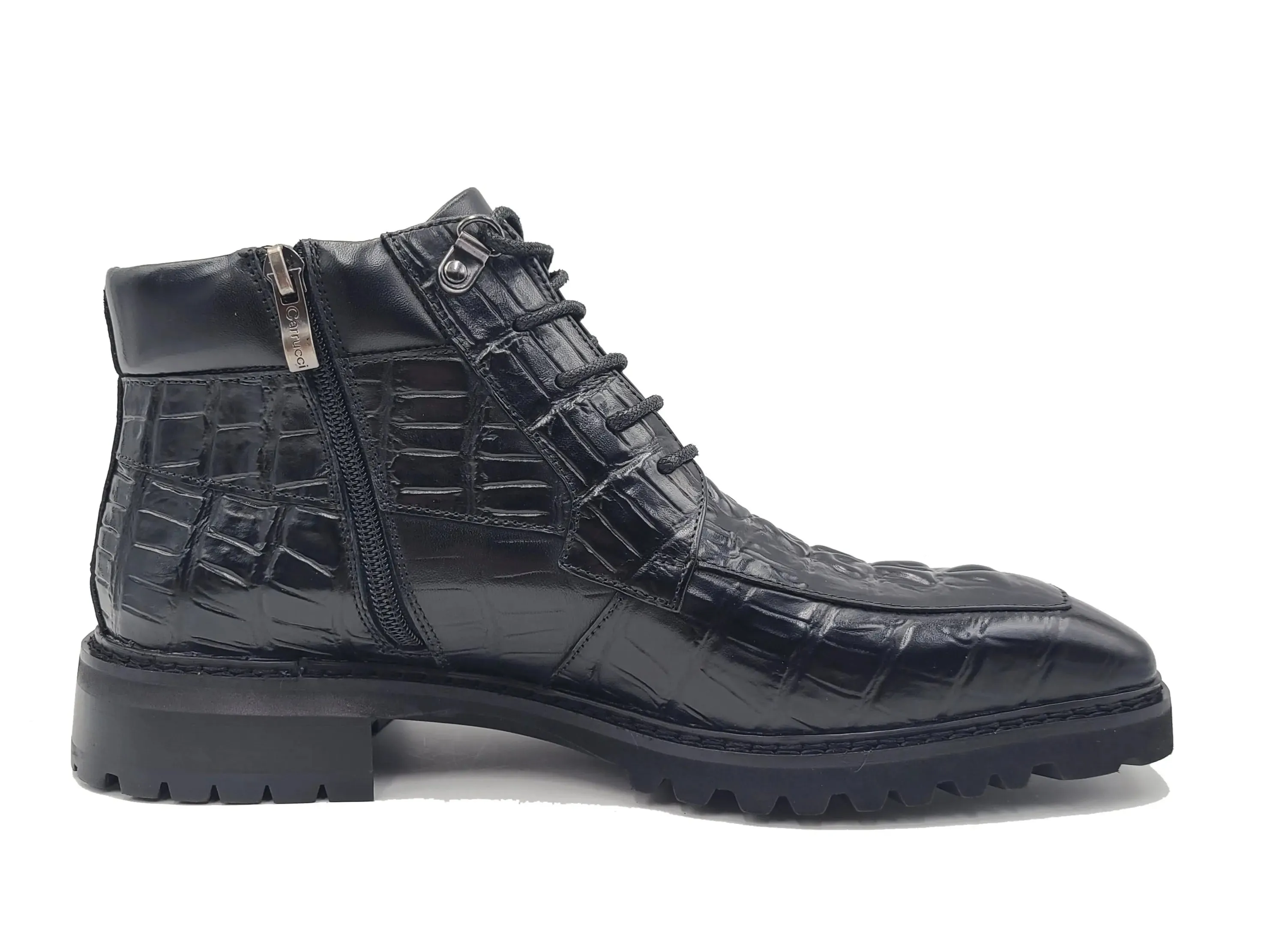 Men's Lace-up Boots Alligator Embossed street style
