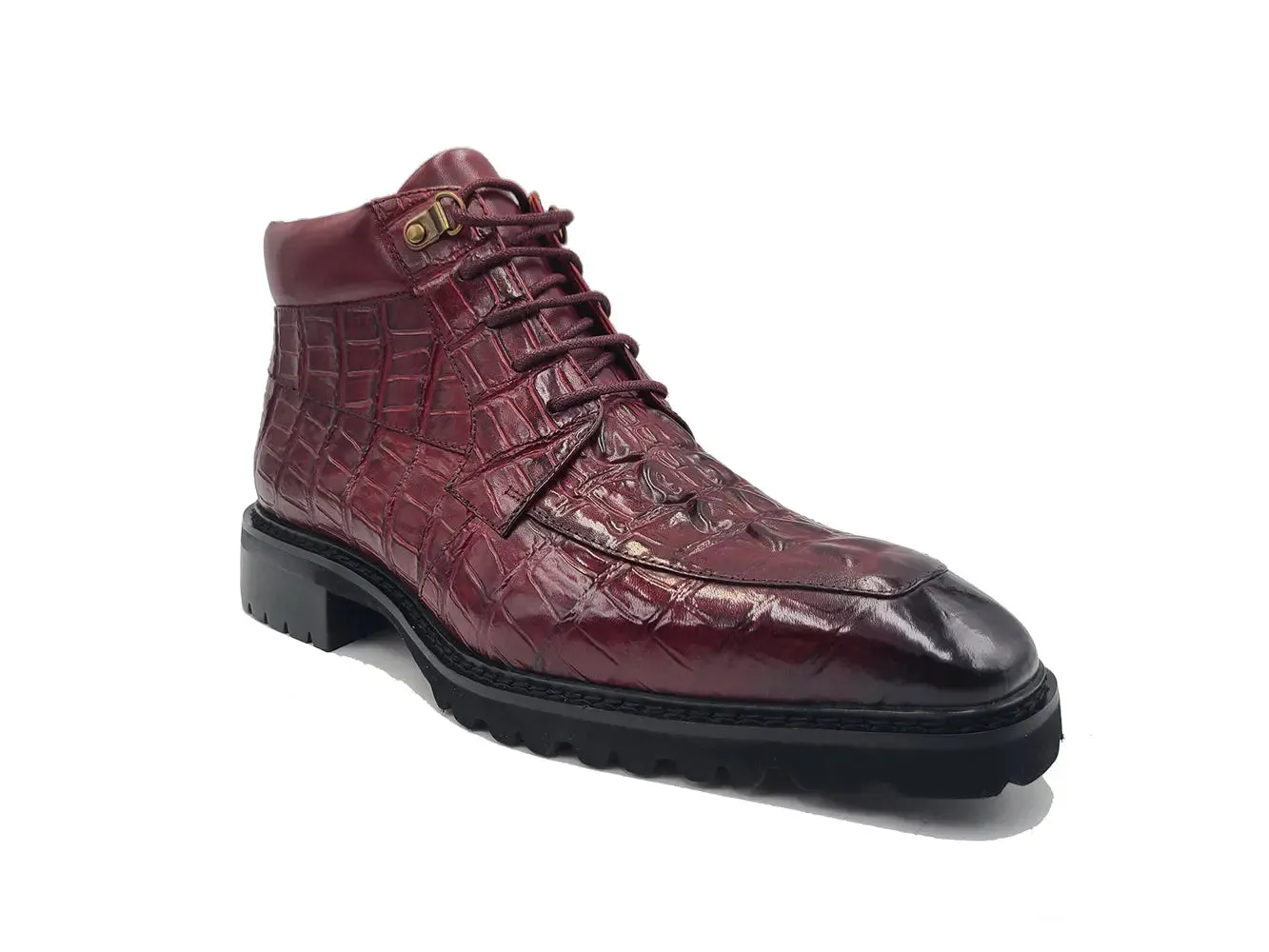 Men's Lace-up Boots Alligator Embossed street style