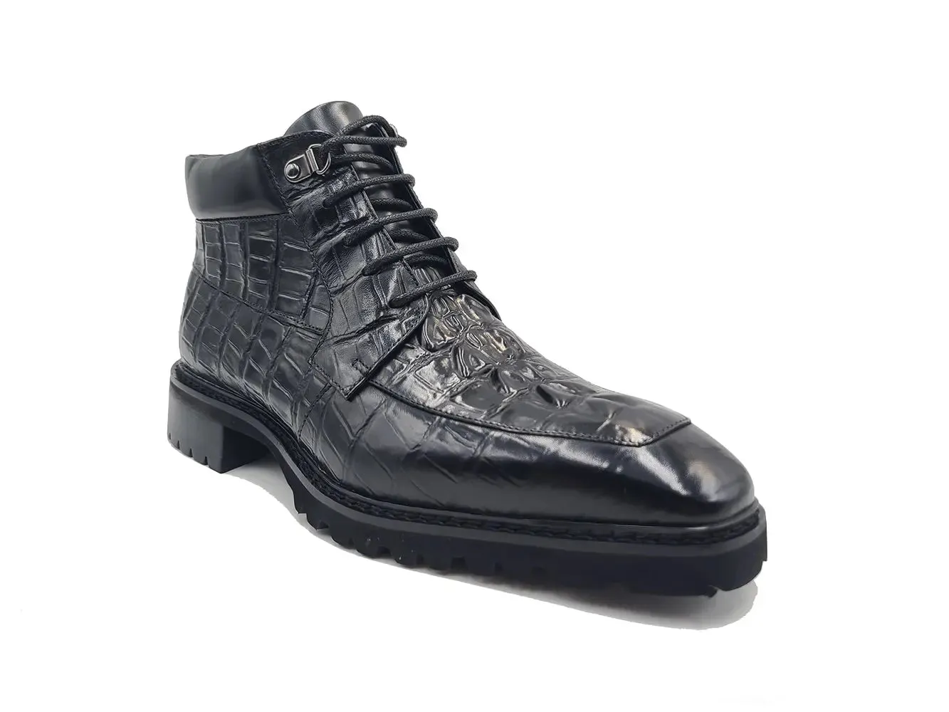 Men's Lace-up Boots Alligator Embossed street style