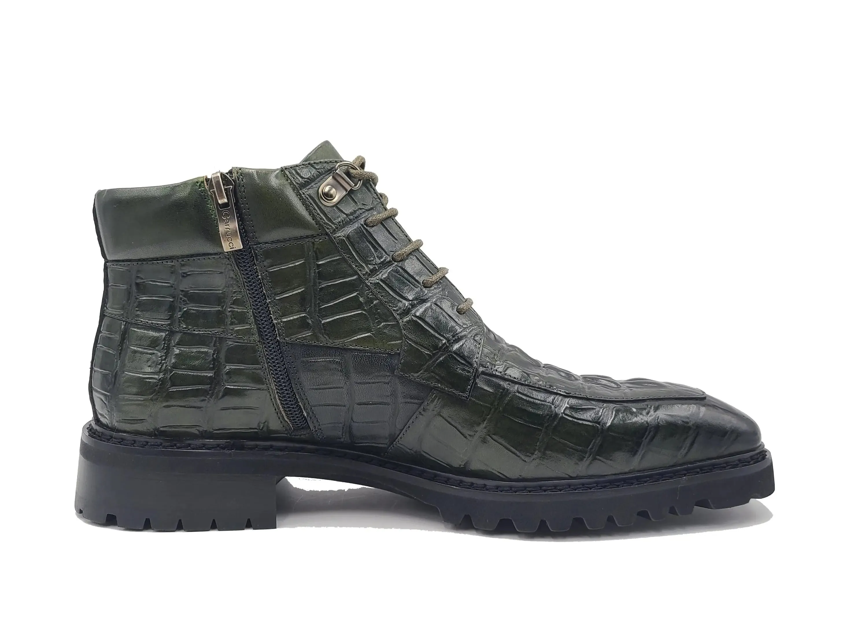 Men's Lace-up Boots Alligator Embossed street style