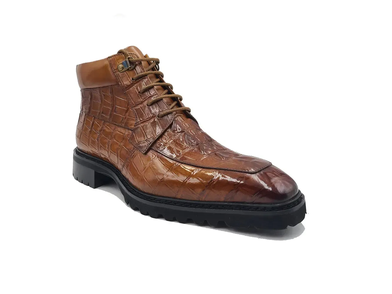 Men's Lace-up Boots Alligator Embossed street style