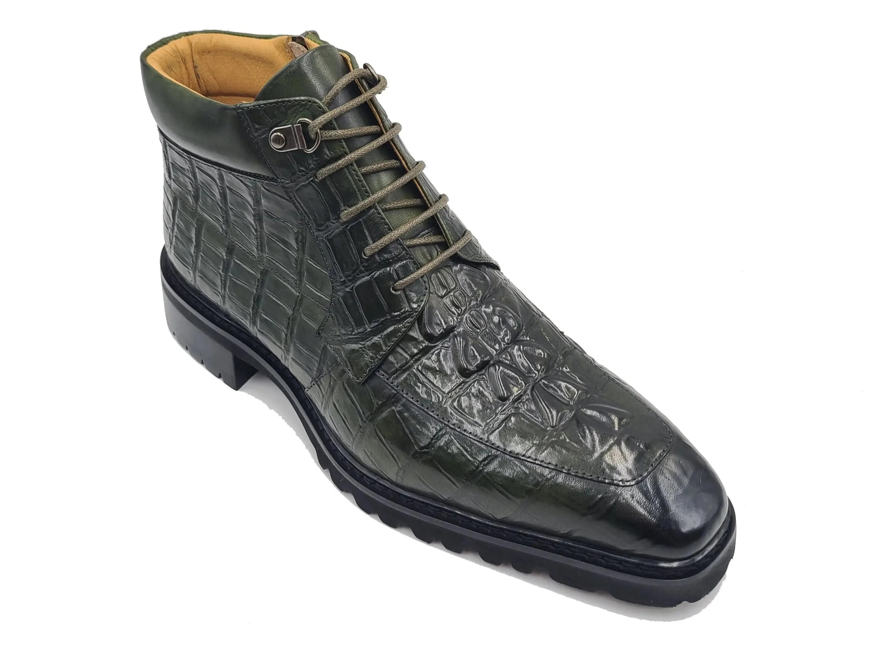 Men's Lace-up Boots Alligator Embossed street style