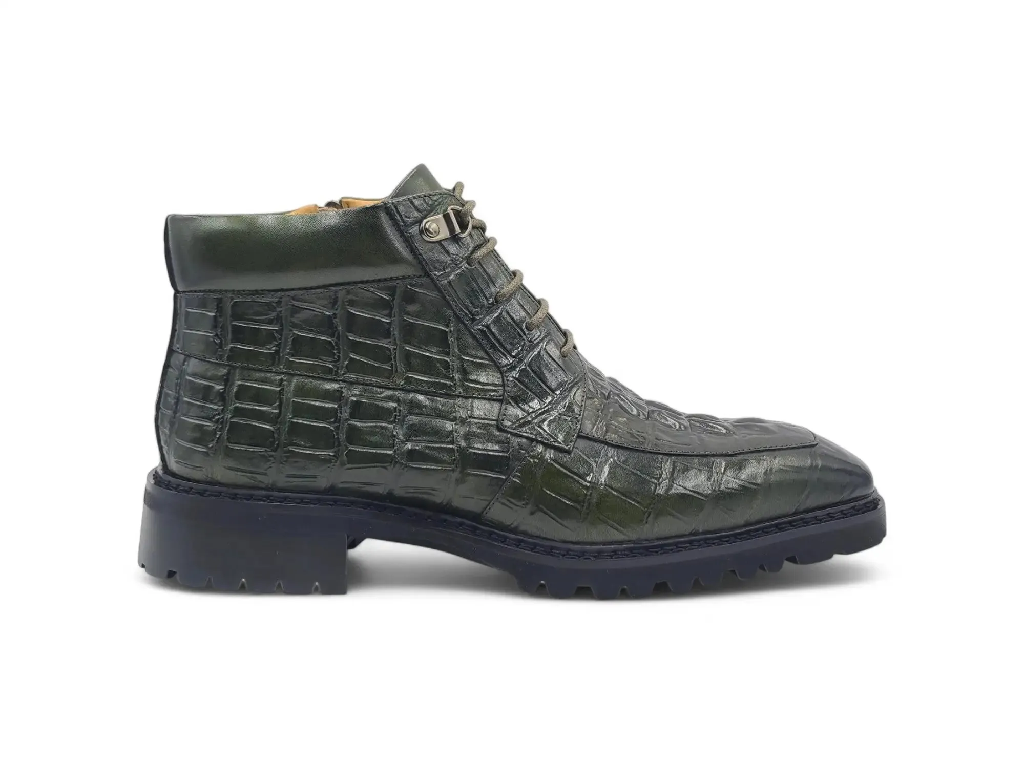 Alligator Embossed Boots,boots,Fashion Footwear,Lace-up Boots,Men's Boots,Stylish Men??s Shoes