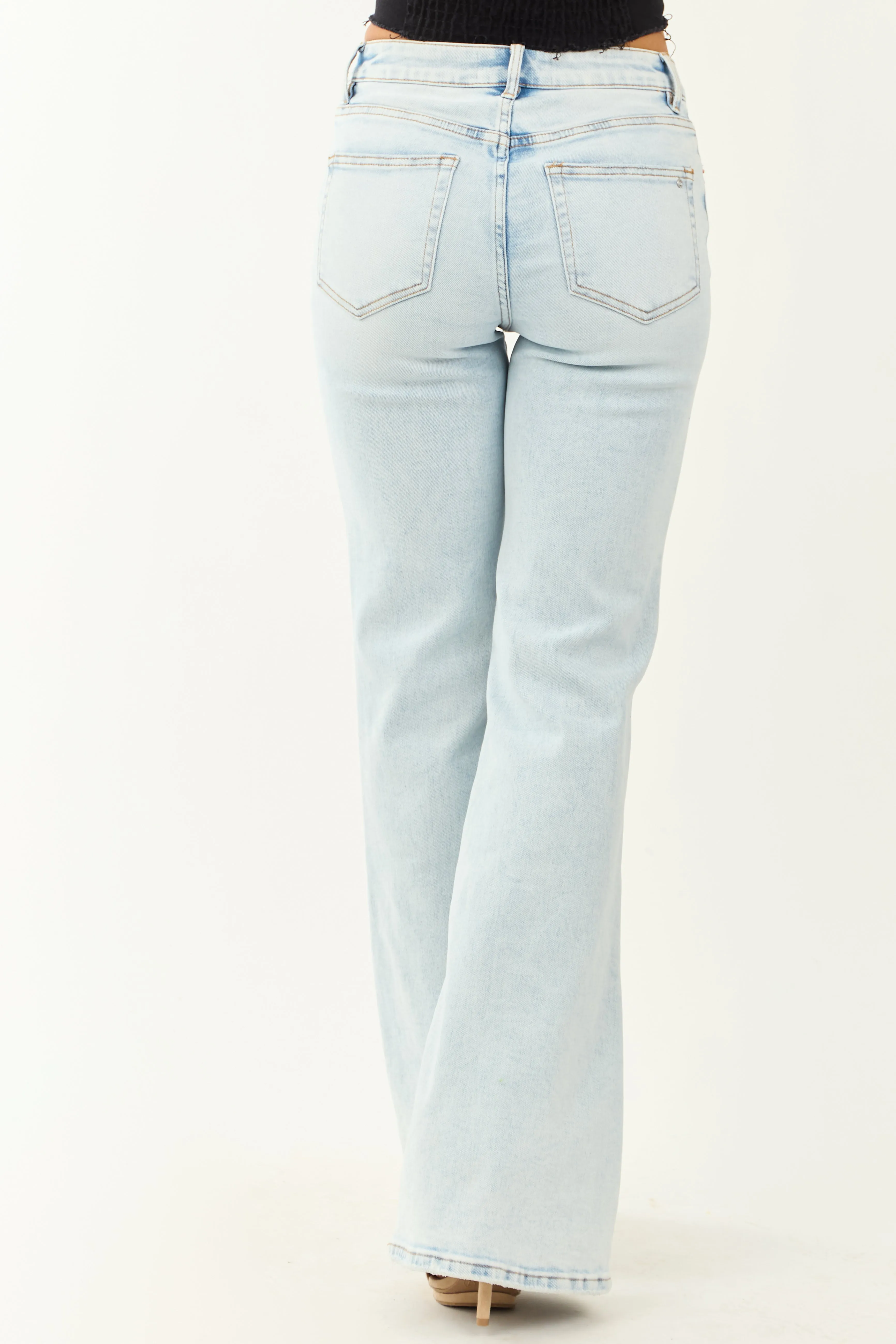 Mica Denim Light Wash Flare Leg Stretchy Jeans multi style