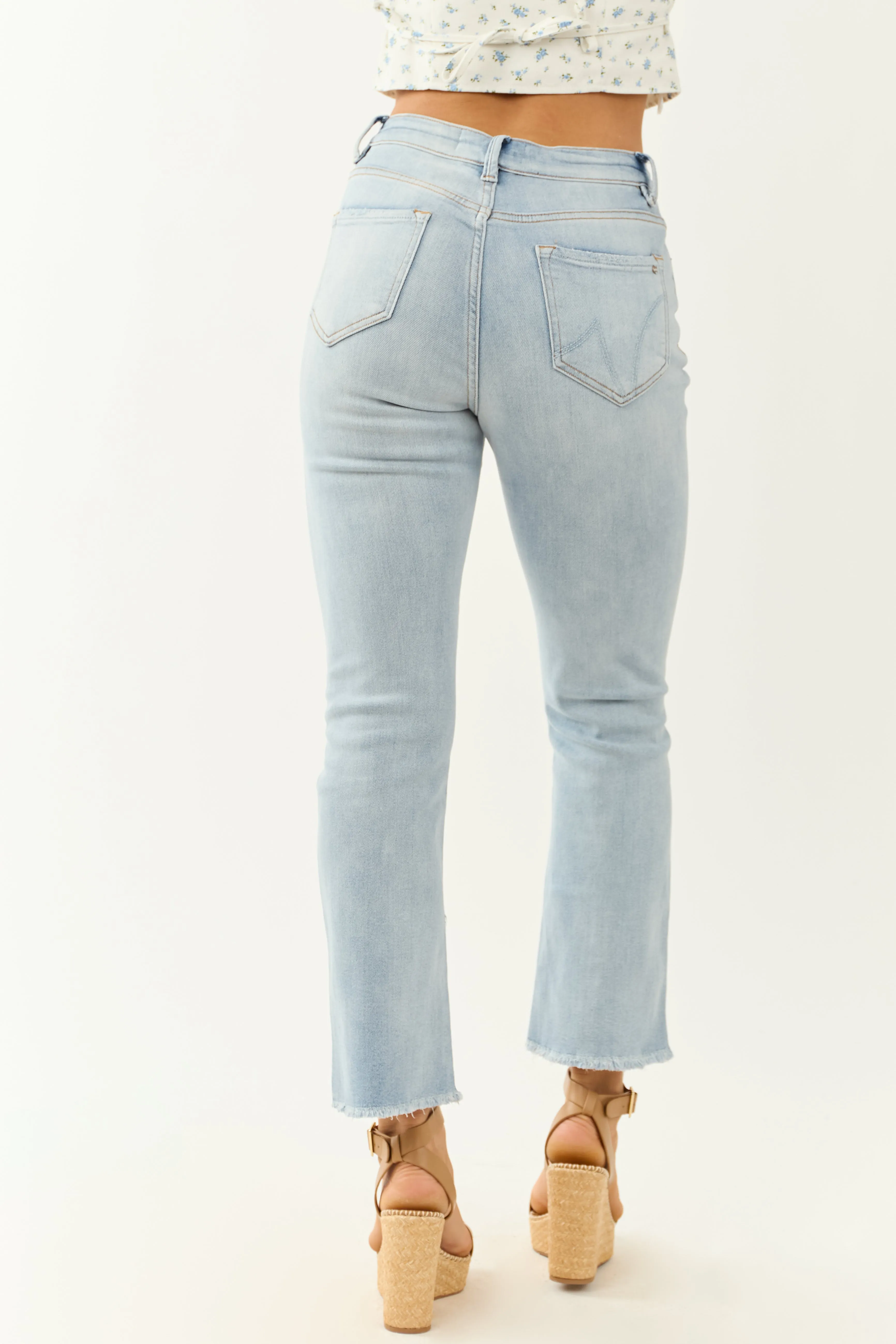 Mica Denim Light Wash Stretchy Soft Kick Flare Jeans quality edge