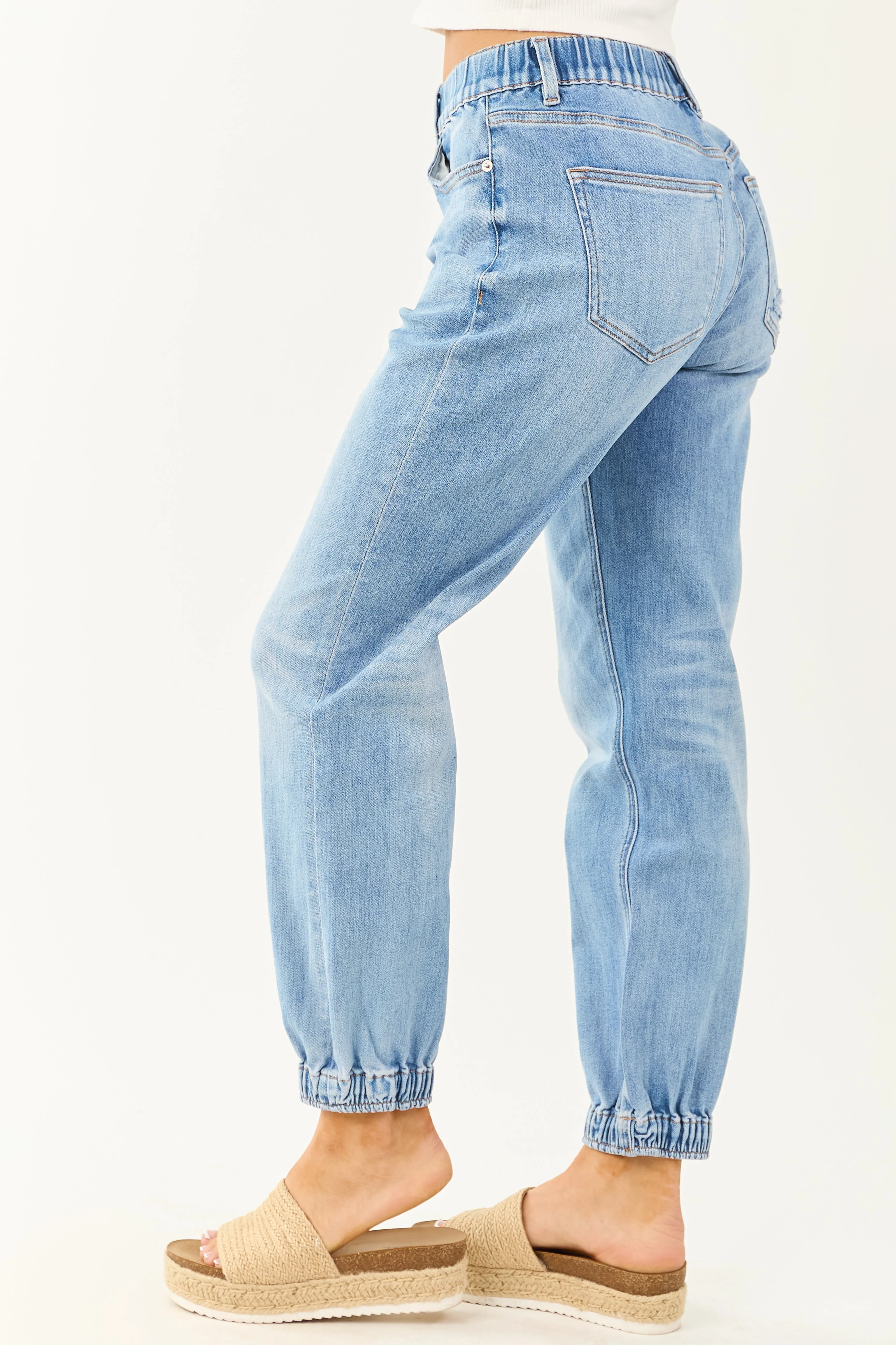 Mica Denim Medium High Rise Stretchy Jogger Jeans style easy