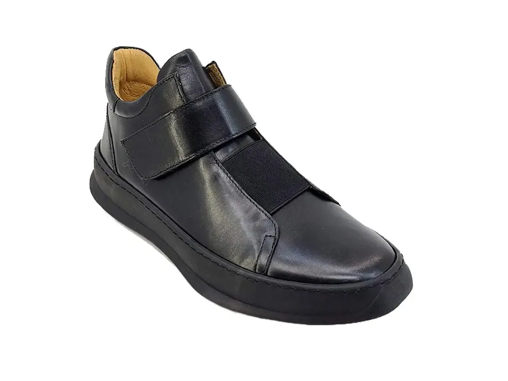 Mid Top Burnished Leather Sneaker walk smart