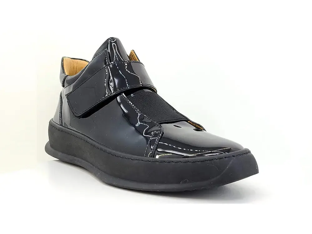 Mid Top Burnished Leather Sneaker walk smart