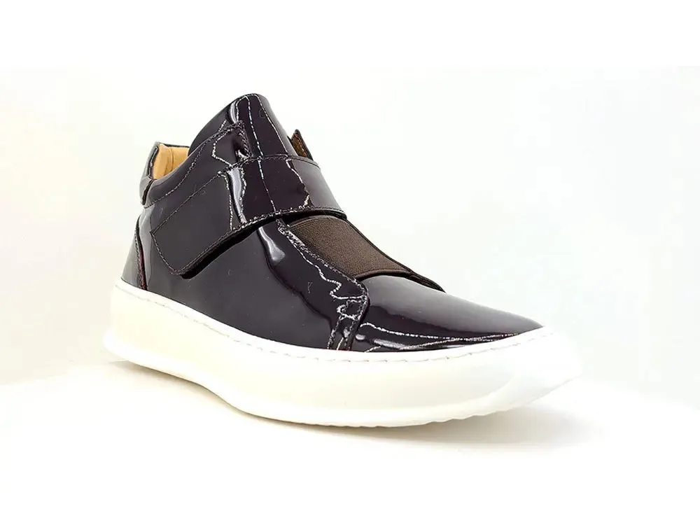 Mid Top Burnished Leather Sneaker walk smart