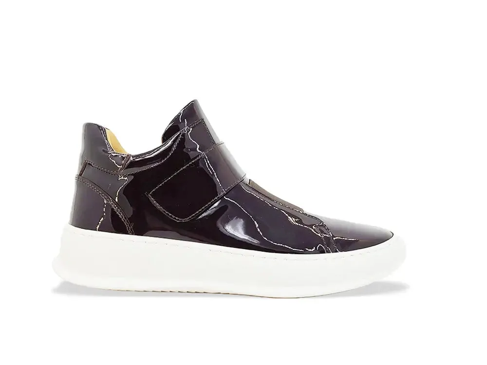 Mid Top Burnished Leather Sneaker walk smart
