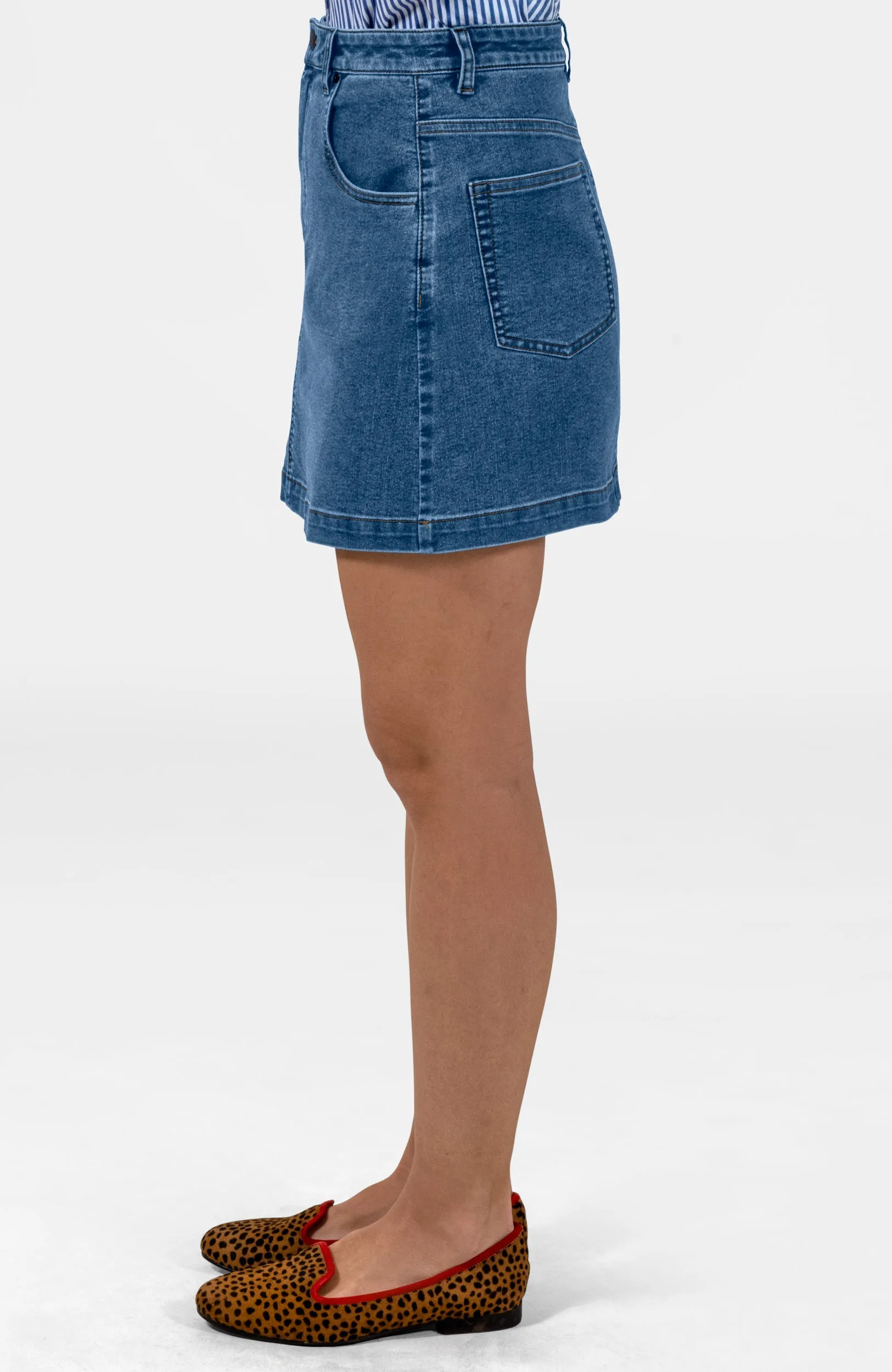 Mighty Cute Denim Skirt - Mini stain-resistant pants