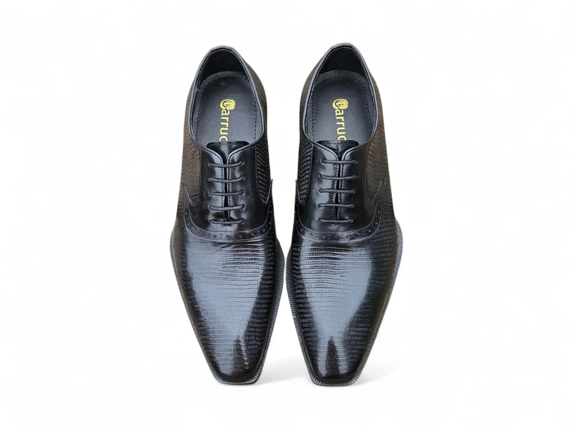 Milano Lizard Embossed Oxford Dress Shoes modern vibe