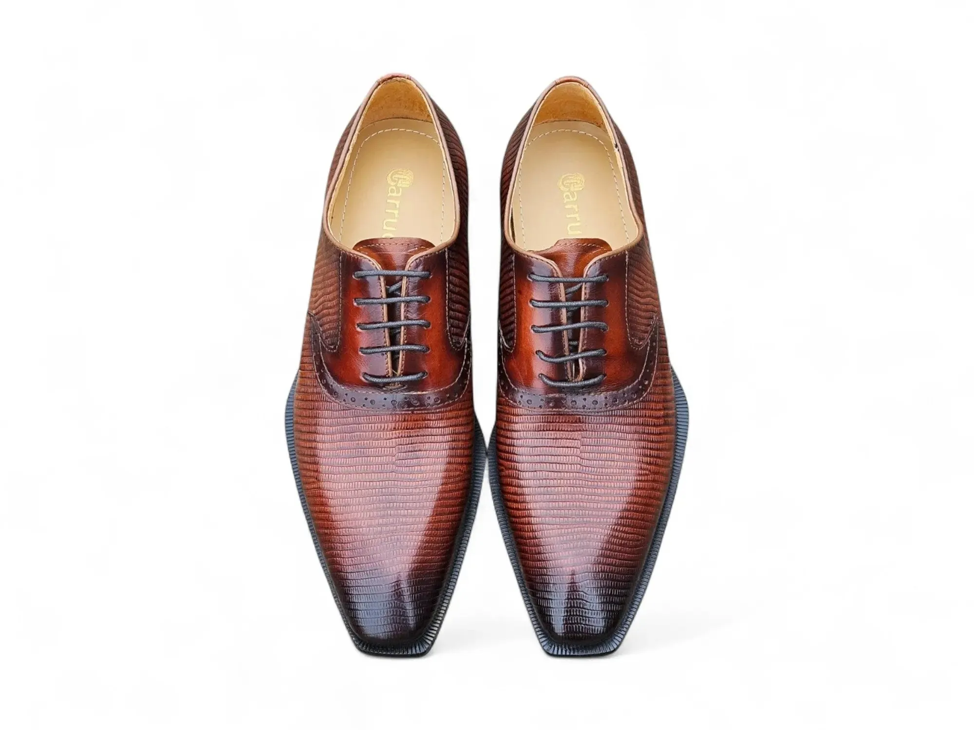 Milano Lizard Embossed Oxford Dress Shoes modern vibe