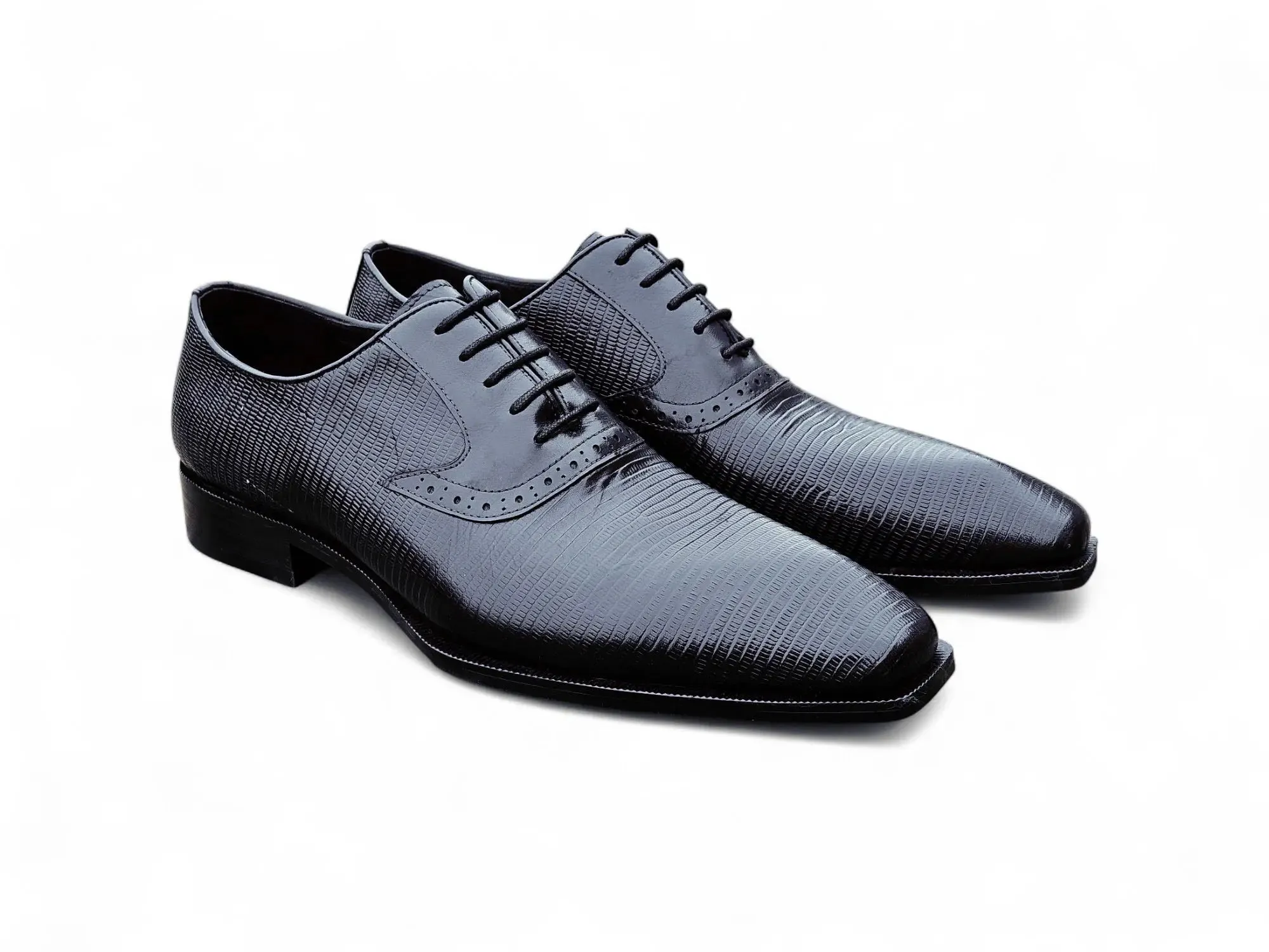 Milano Lizard Embossed Oxford Dress Shoes modern vibe