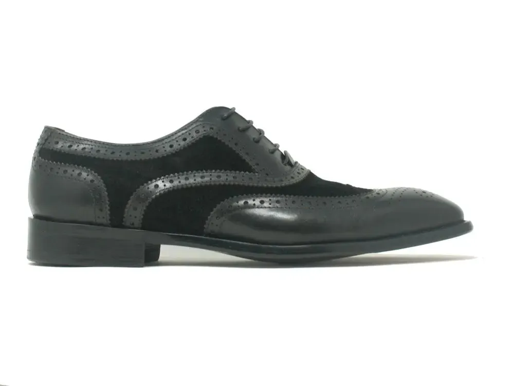 Mixed Media Burnished Wingtip Oxford modern classic