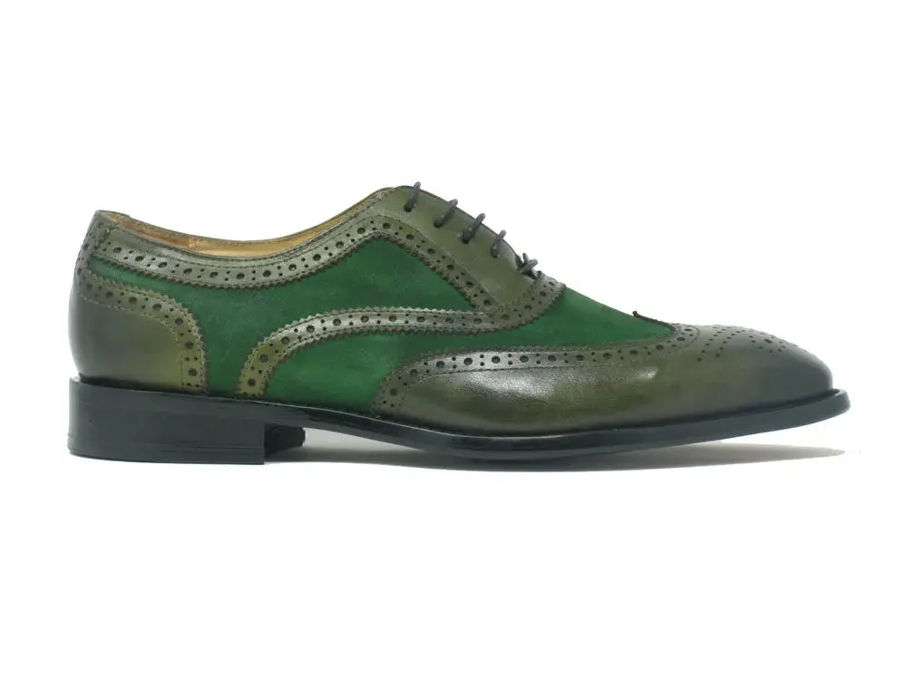 Mixed Media Burnished Wingtip Oxford modern classic
