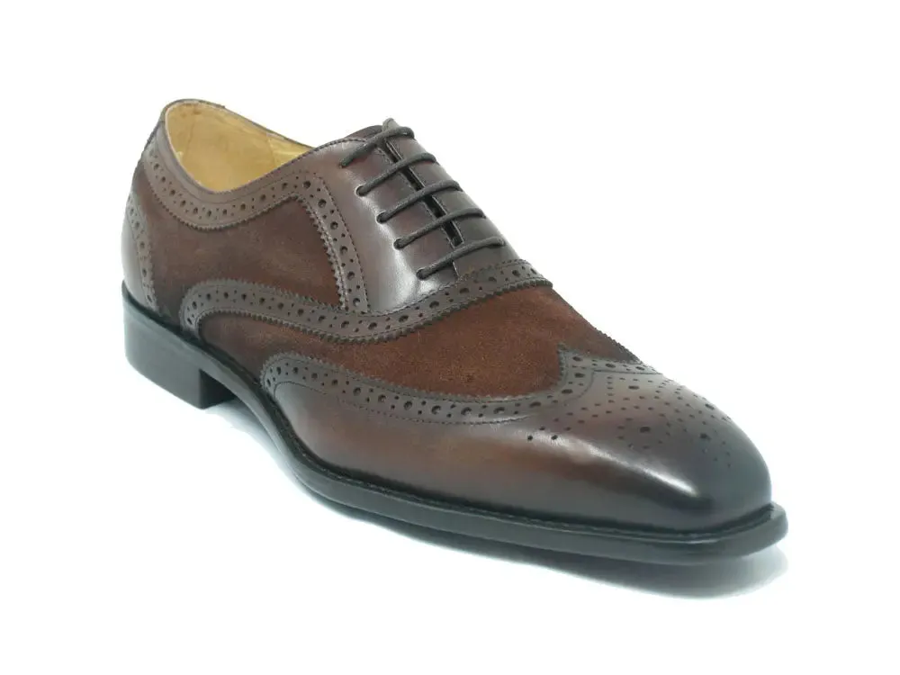 Mixed Media Burnished Wingtip Oxford modern classic