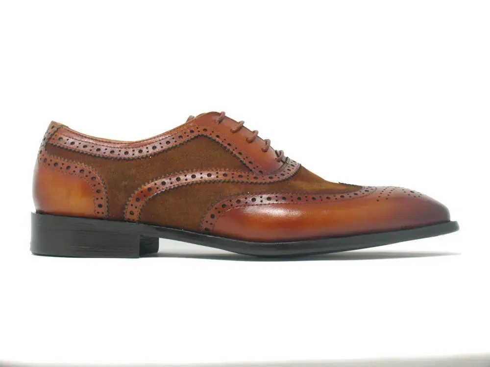 Mixed Media Burnished Wingtip Oxford modern classic