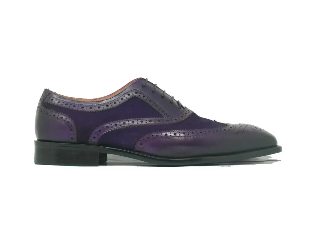 Mixed Media Burnished Wingtip Oxford modern classic