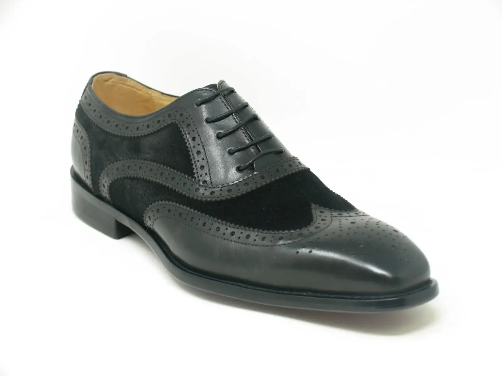 Mixed Media Burnished Wingtip Oxford modern classic