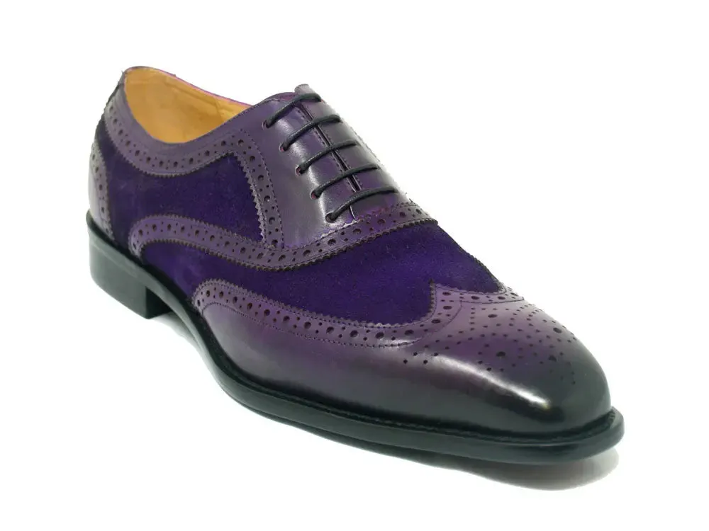 Mixed Media Burnished Wingtip Oxford modern classic