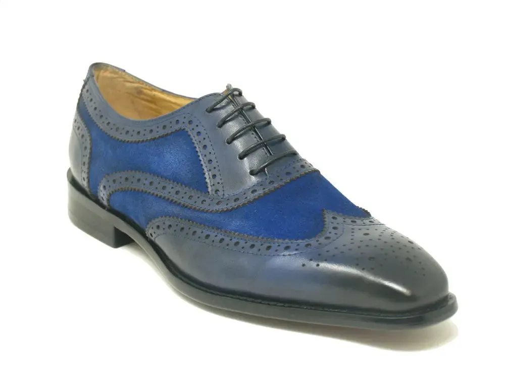 Mixed Media Burnished Wingtip Oxford modern classic
