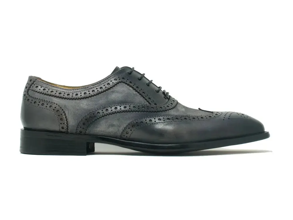 Mixed Media Burnished Wingtip Oxford modern classic