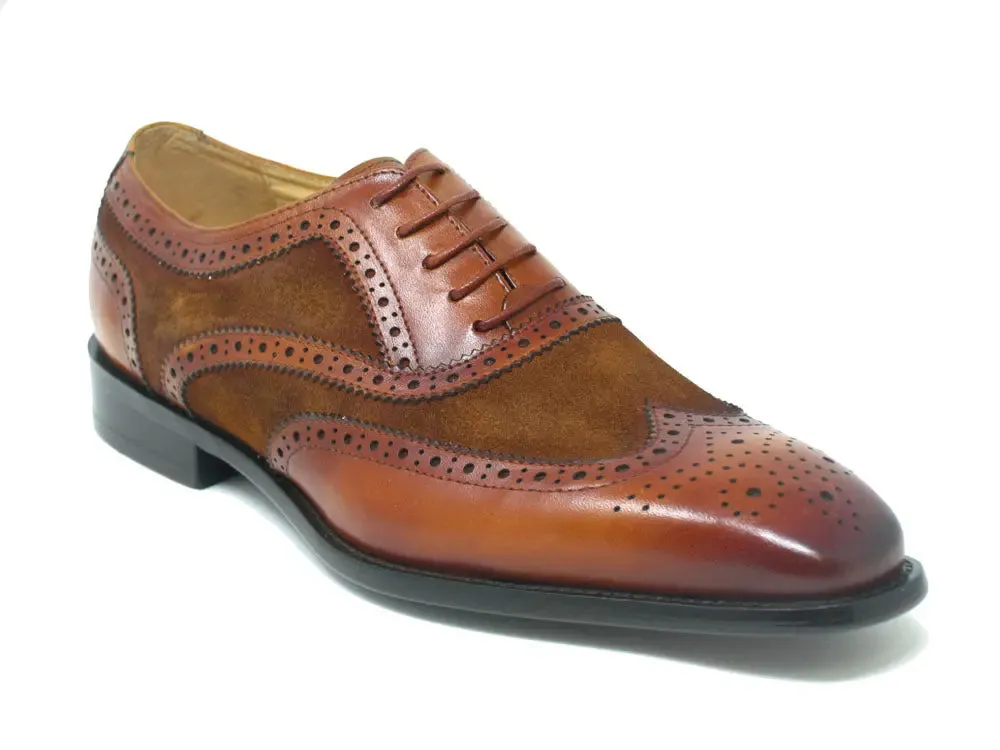 Mixed Media Burnished Wingtip Oxford modern classic