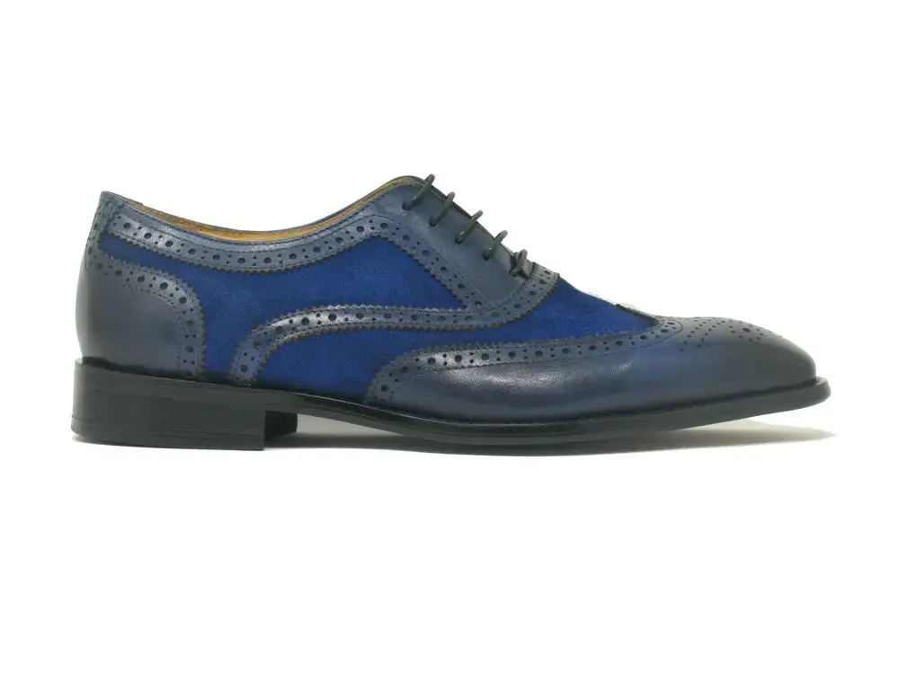 Mixed Media Burnished Wingtip Oxford modern classic