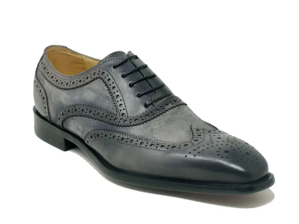 Mixed Media Burnished Wingtip Oxford modern classic