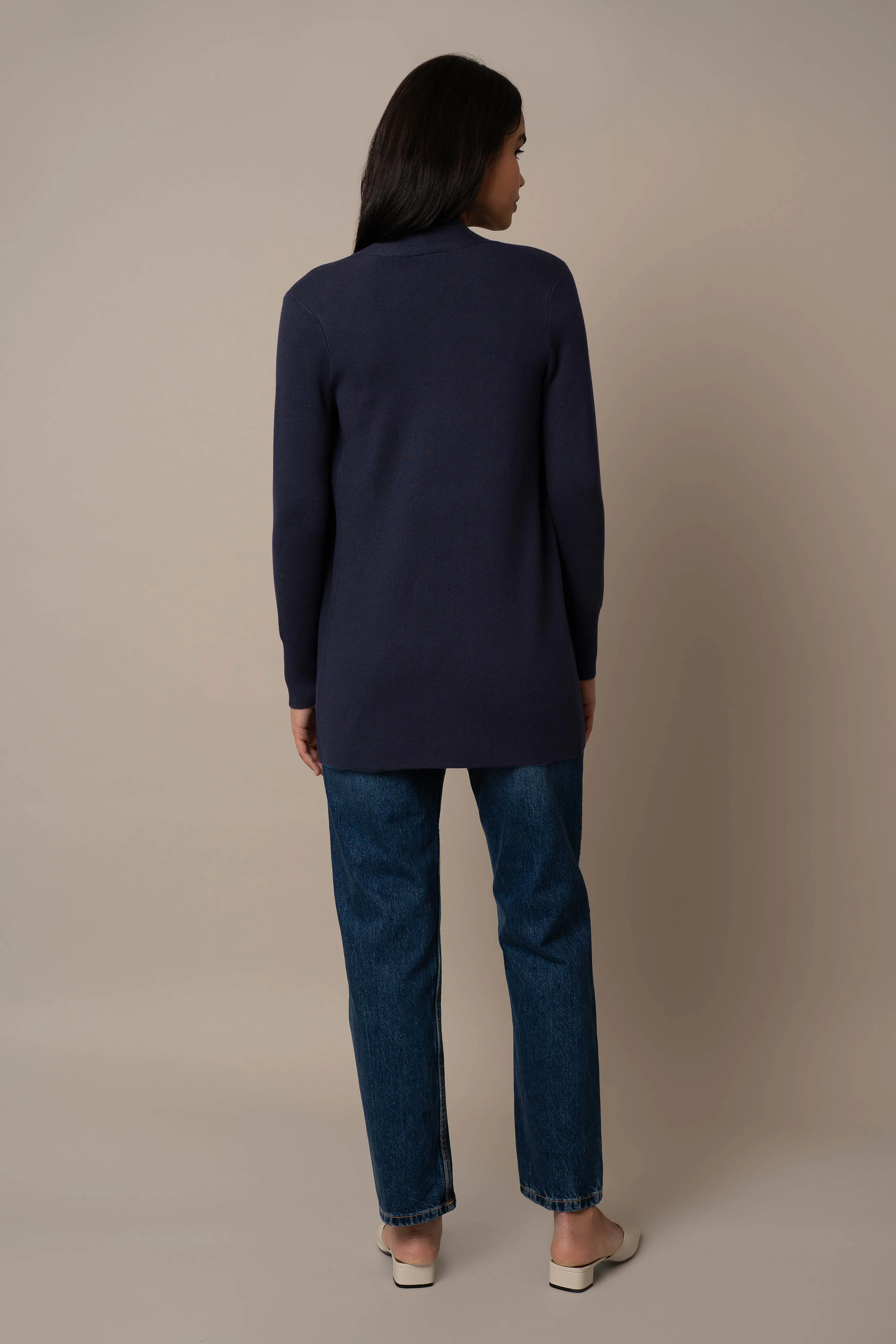 Open Cardigan With Button Sleeve layering essential
