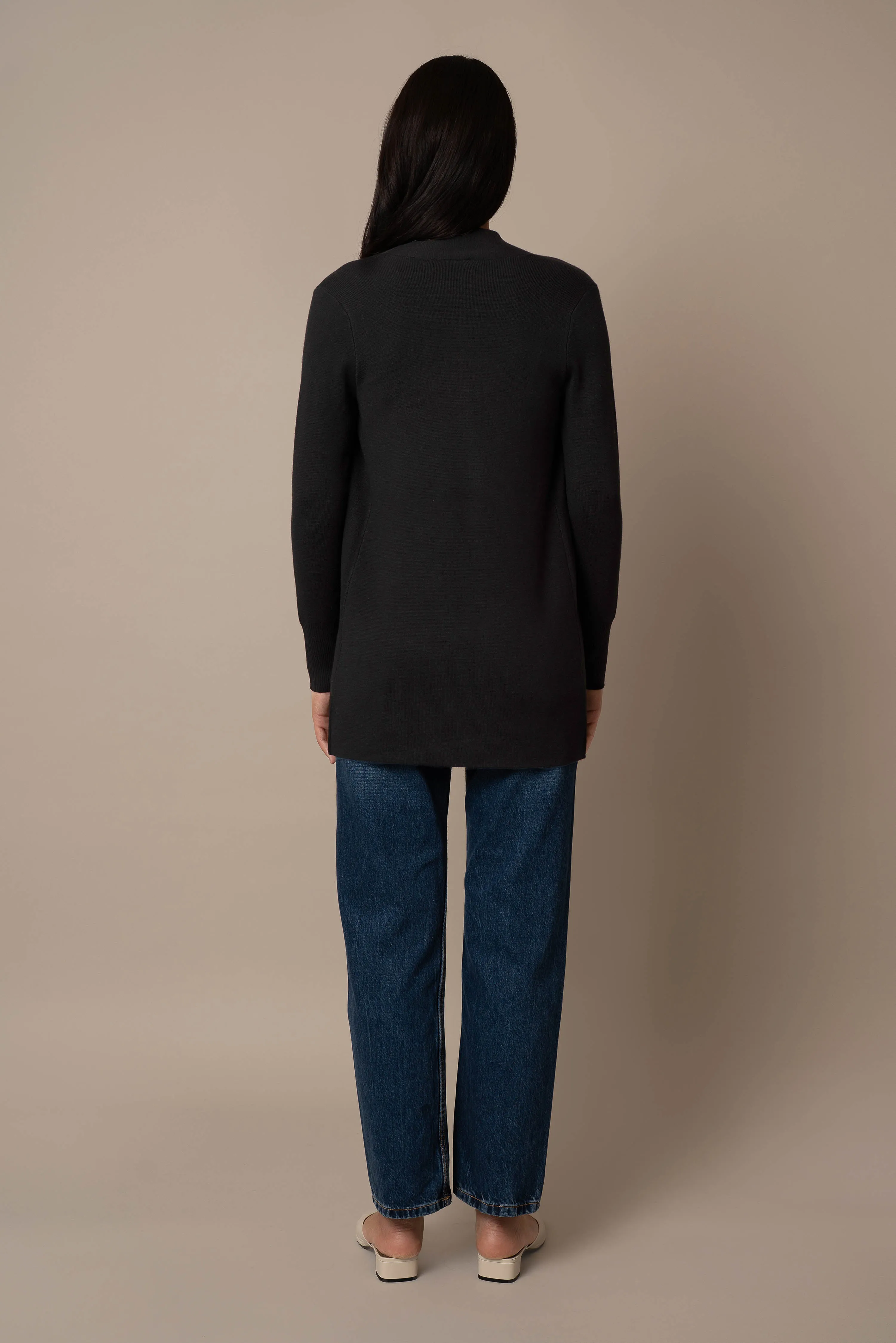 Open Cardigan With Button Sleeve layering essential