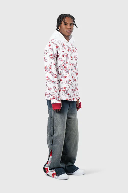 Opium Stone Wash Open Crochet Denim Jeans free stretch