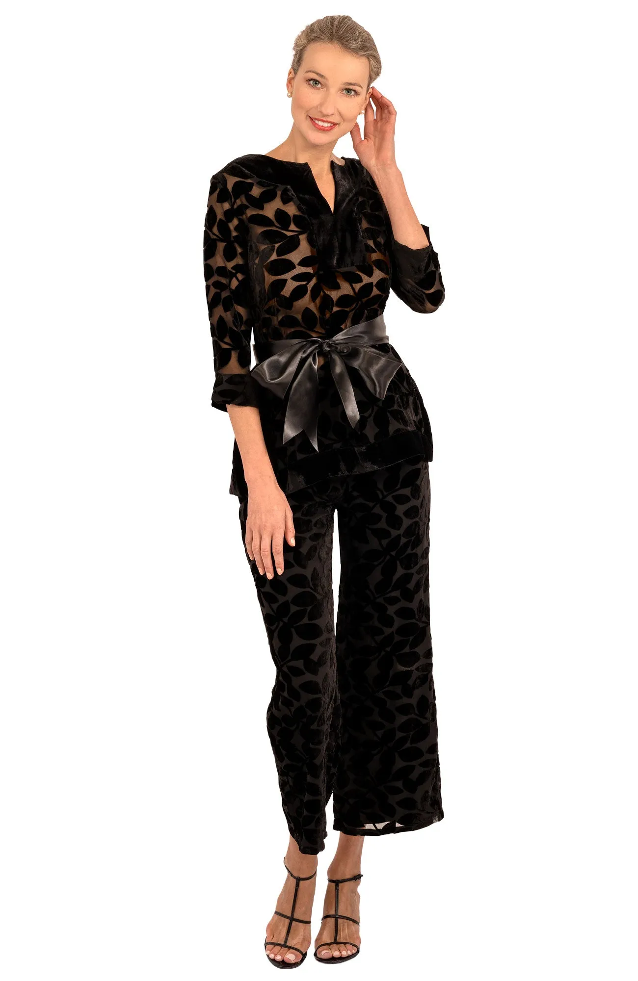 Palazzo Pant - Luxe Leaf Velvet waterproof pants