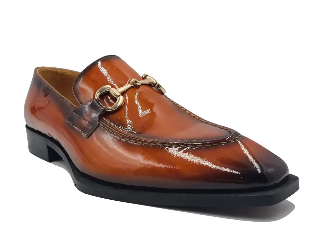 Patent Leather Buckle Loafer classic touch