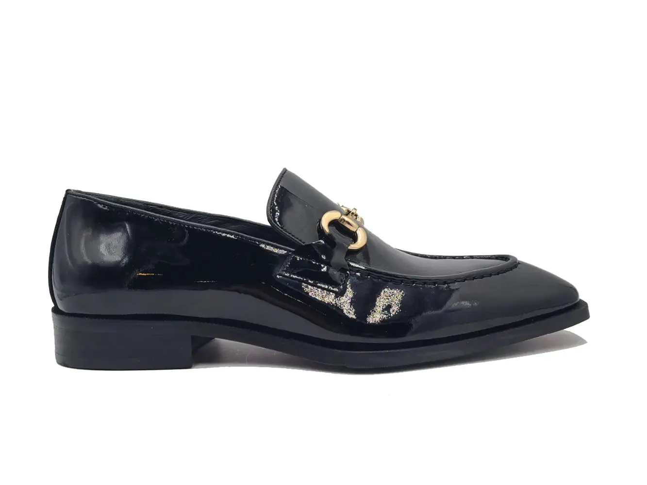 Patent Leather Buckle Loafer classic touch
