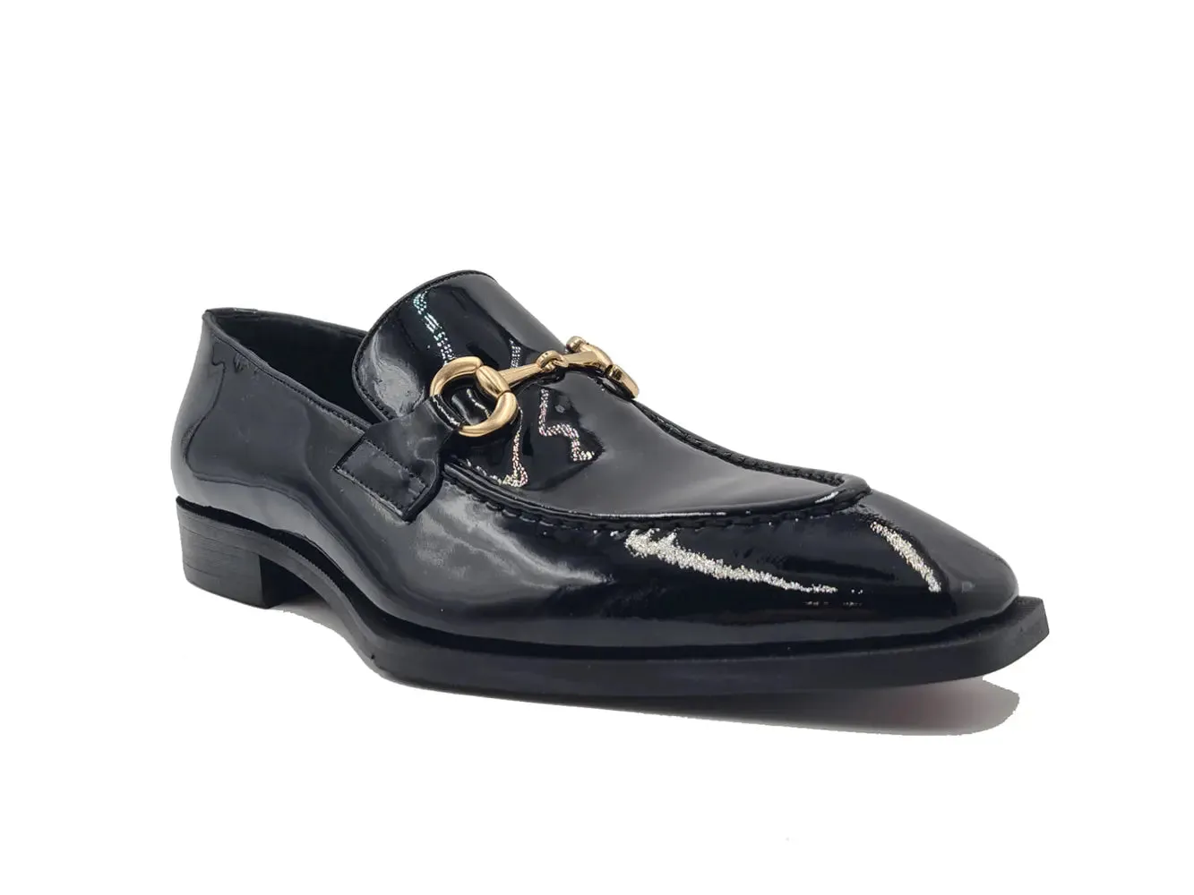 Patent Leather Buckle Loafer classic touch