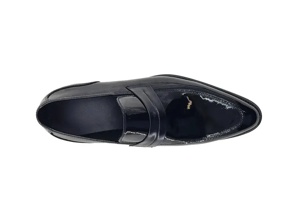 Patent Leather Tuxedo Penny Loafer foot hug