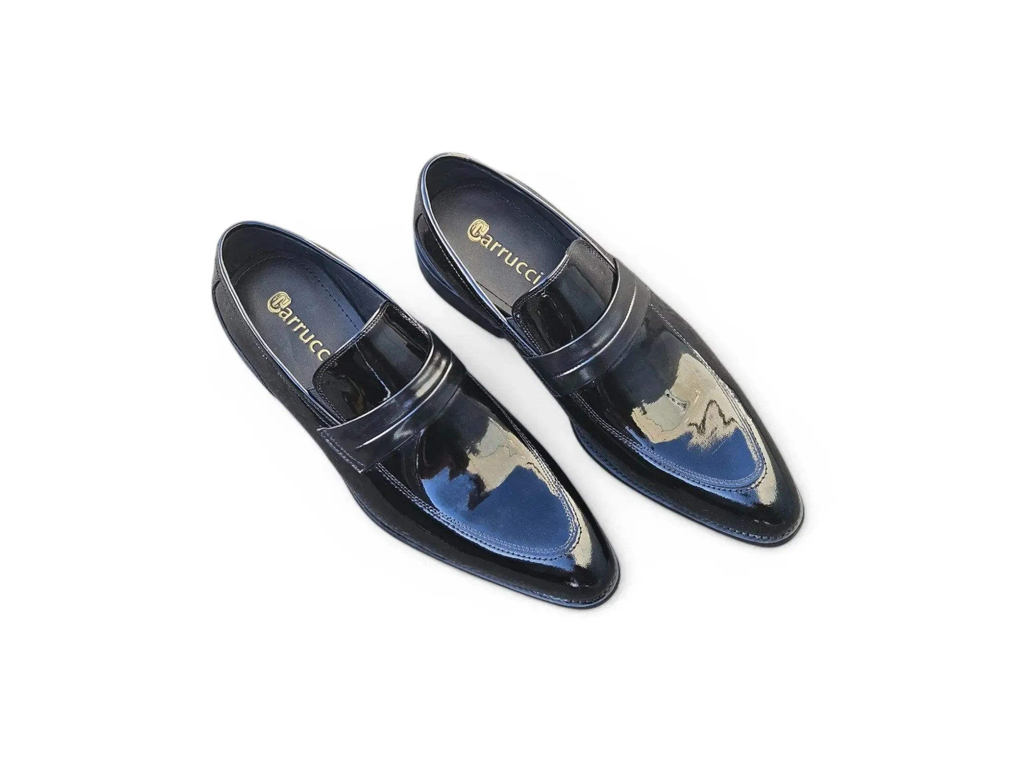 Patent Leather Tuxedo Penny Loafer foot hug