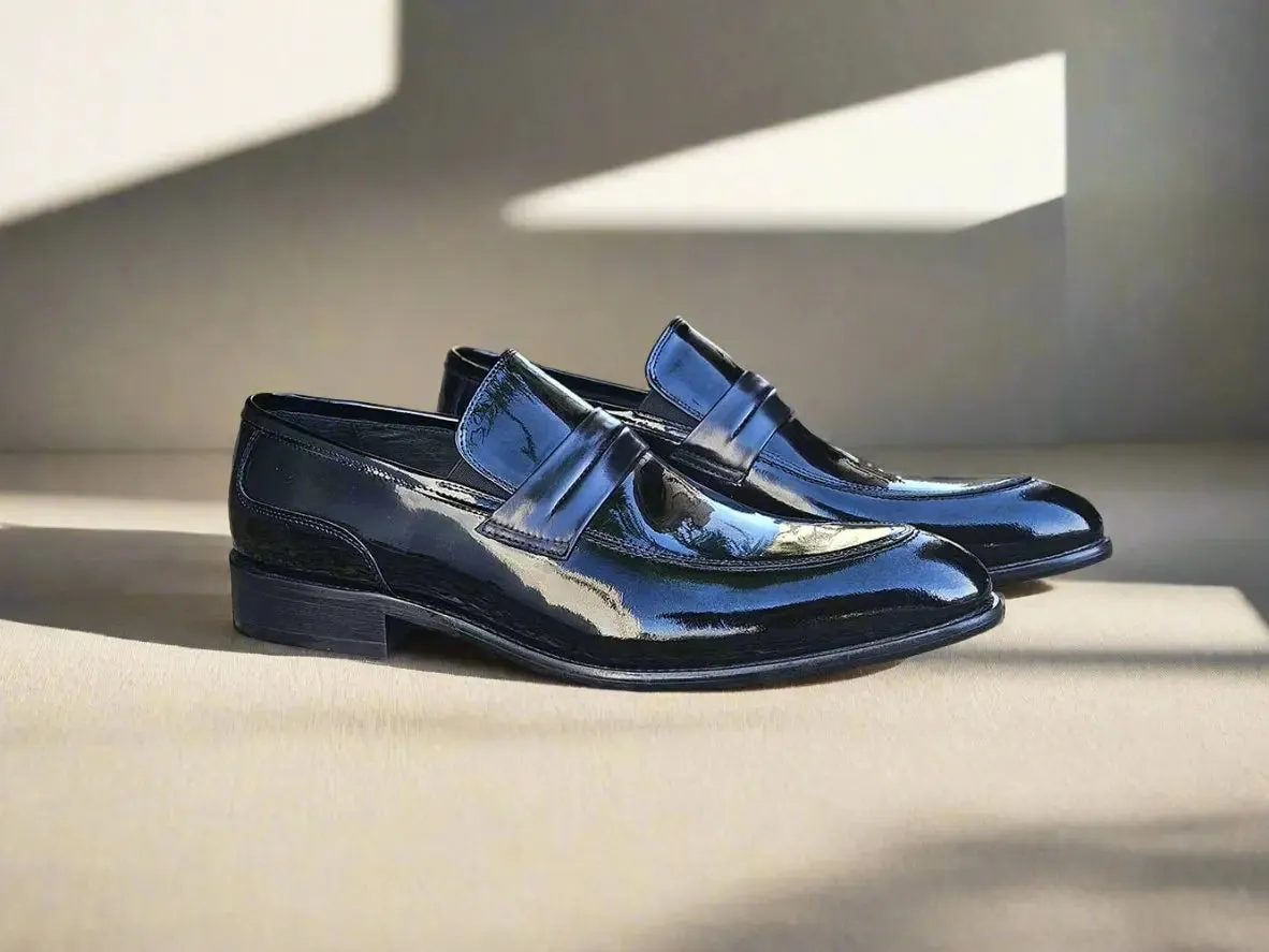 Patent Leather Tuxedo Penny Loafer foot hug