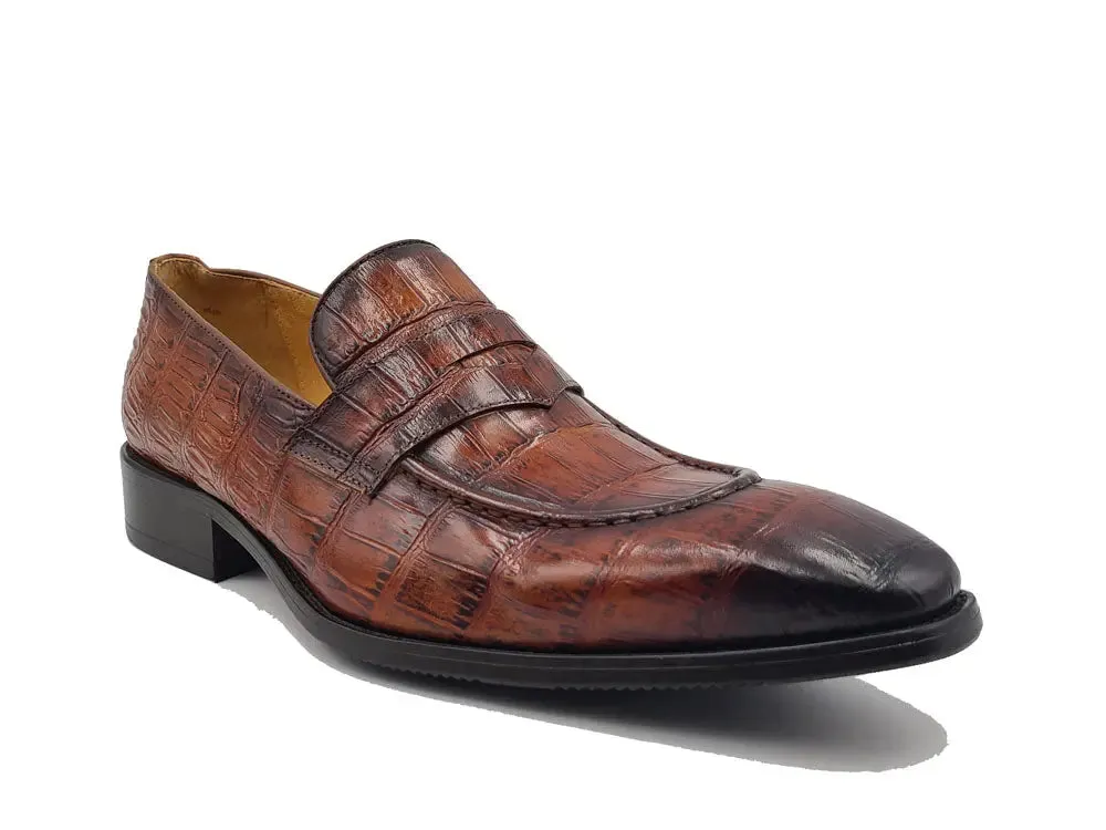 Penny Loafer Features Alligator Embossed Calfskin pure ease