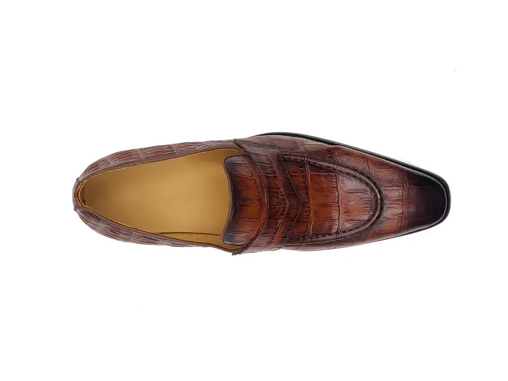 Penny Loafer Features Alligator Embossed Calfskin pure ease