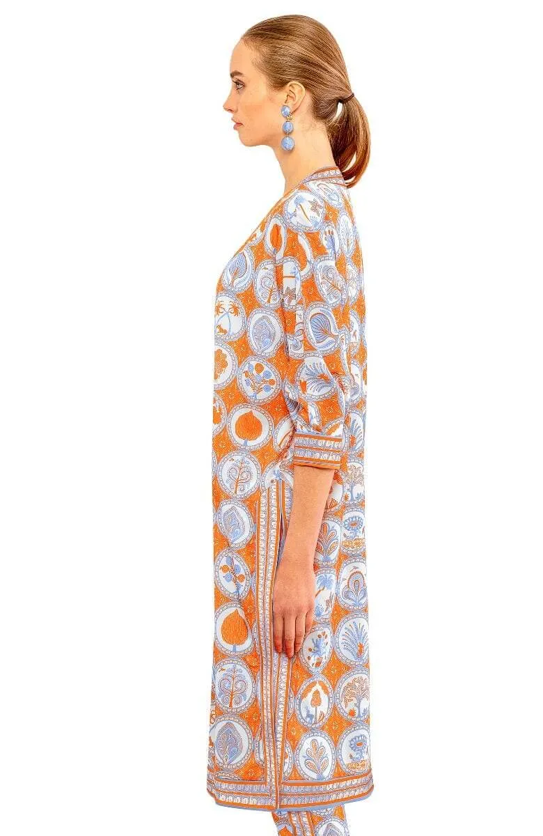Poly Crepe Kimono - Circle of Love layer ease
