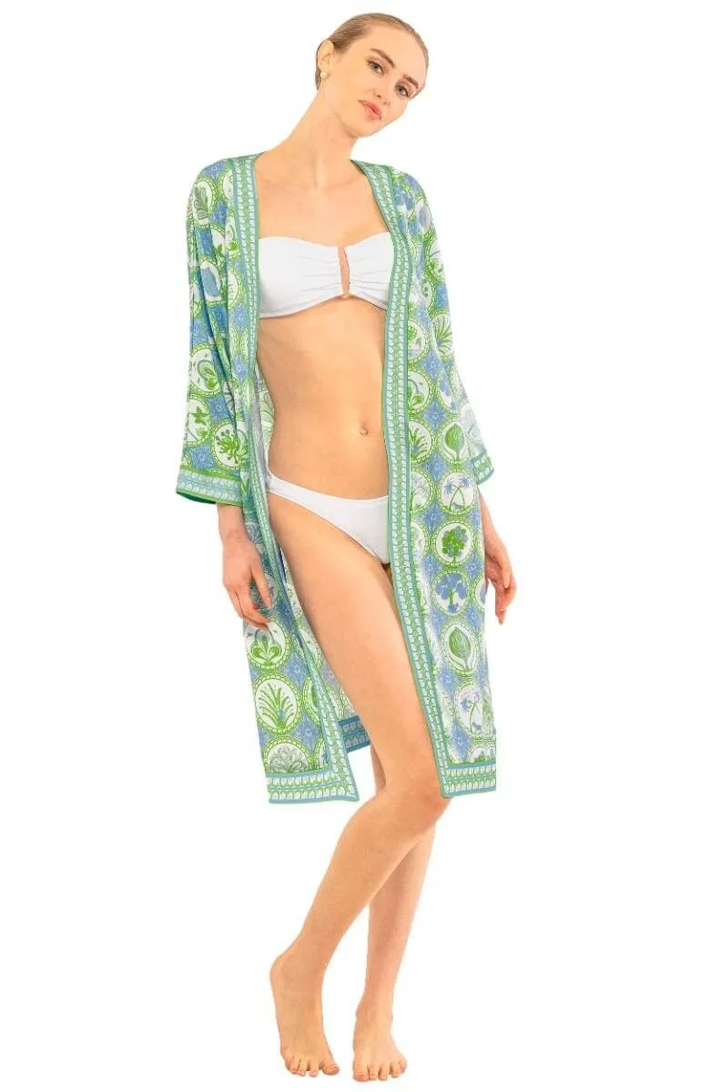 Poly Crepe Kimono - Circle of Love layer ease