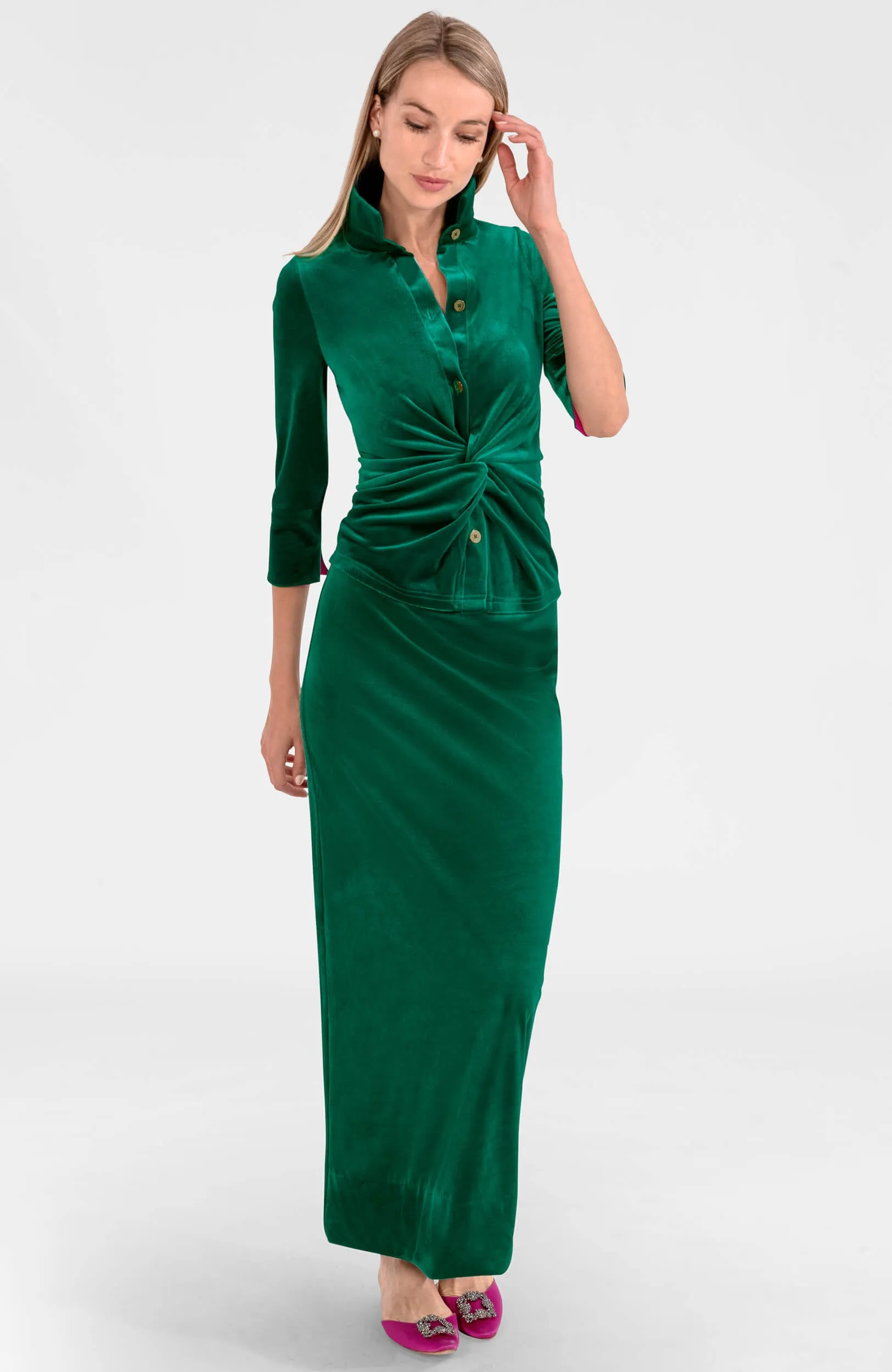 Posh Midi Skirt - Silky Velvet ankle pants